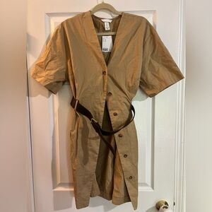 H&M Belted Utility Dress Size Medium NWT
